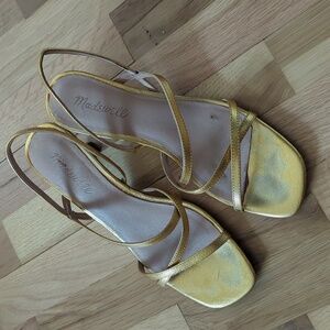 Madewell Gold Strappy Heels